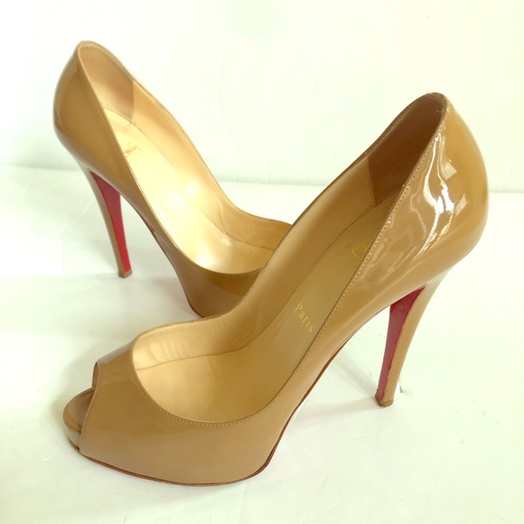 Christian Louboutin Shoes - Christian louboutin peep toe camel heels
